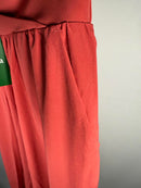 NWT Halara Breezeful High Waisted Side Pocket Split Resort Pants Kapok Red M