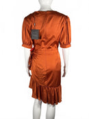 IEENA FOR MAC DUGGAL Short Puff Sleeve Faux Wrap Mini Dress Size 2