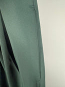 NWT Halara High Waisted Shirred Straight Leg Work Pants Dark Green M Petite