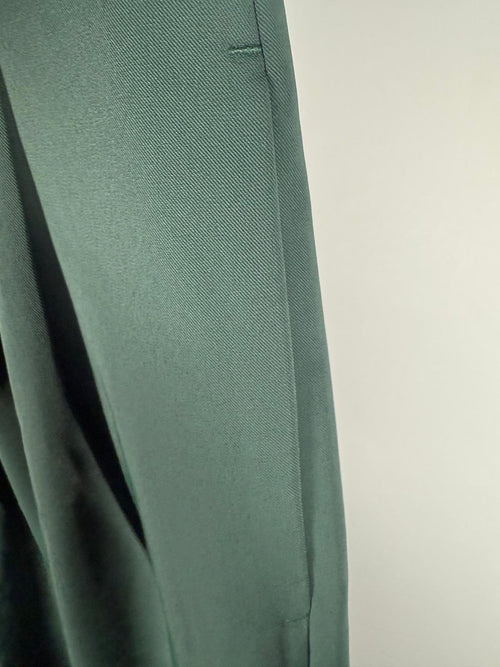 NWT Halara High Waisted Shirred Straight Leg Work Pants Dark Green M Petite