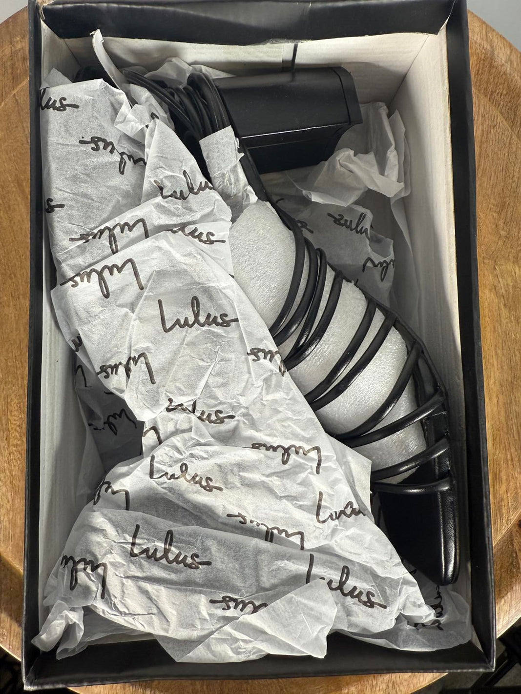 Lulus Finu Black Lace-Up High Heel Sandals - 6.5 NWB