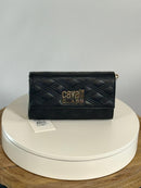 CAVALLI CLASS BY ROBERTO CAVALLI Turin Topstitch Faux Leather Wallet-On-Chain