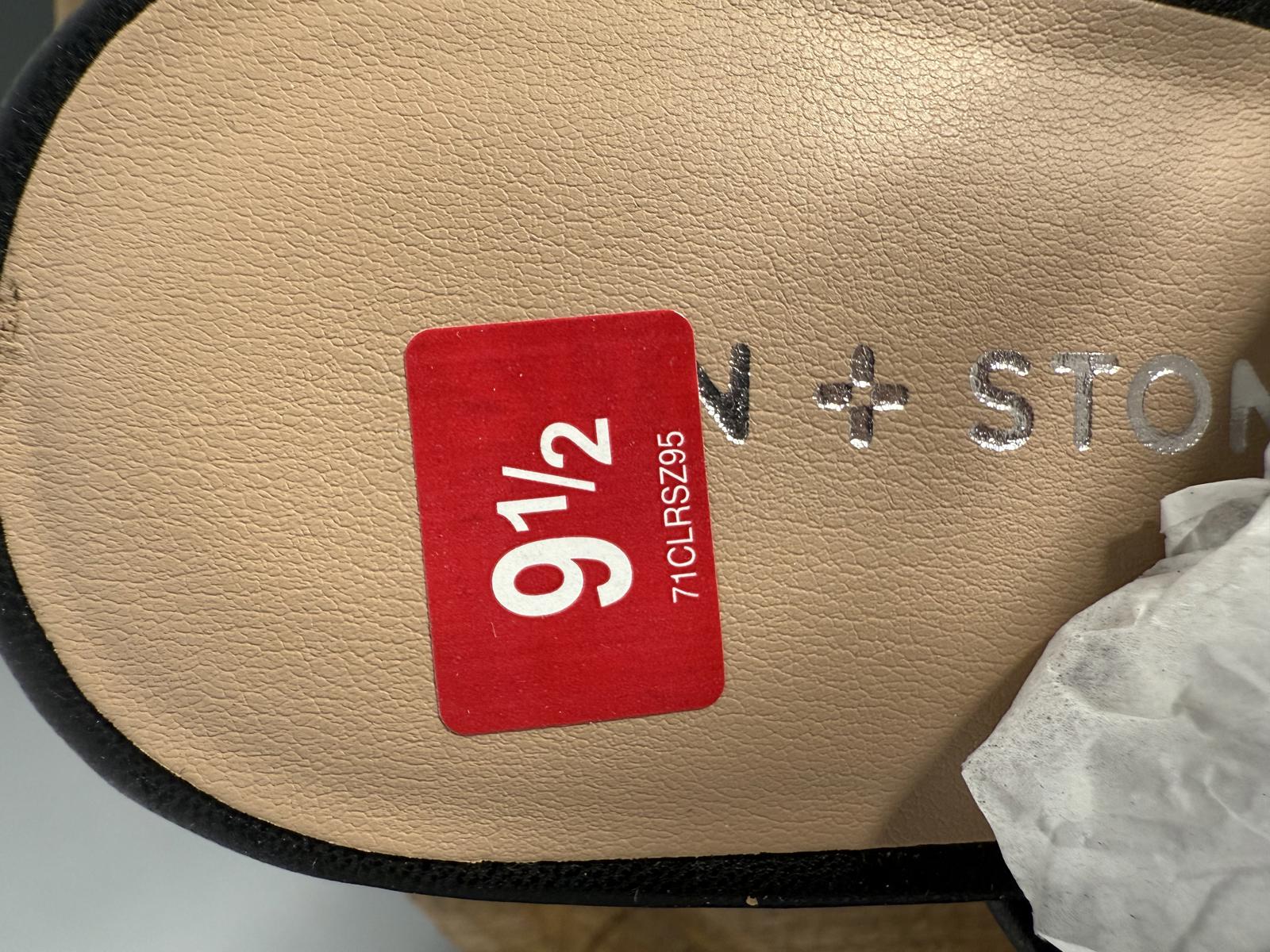 NWB Sun + Stone Tillyyp Womens Faux Leather Heeled Wedge Sandals 9.5