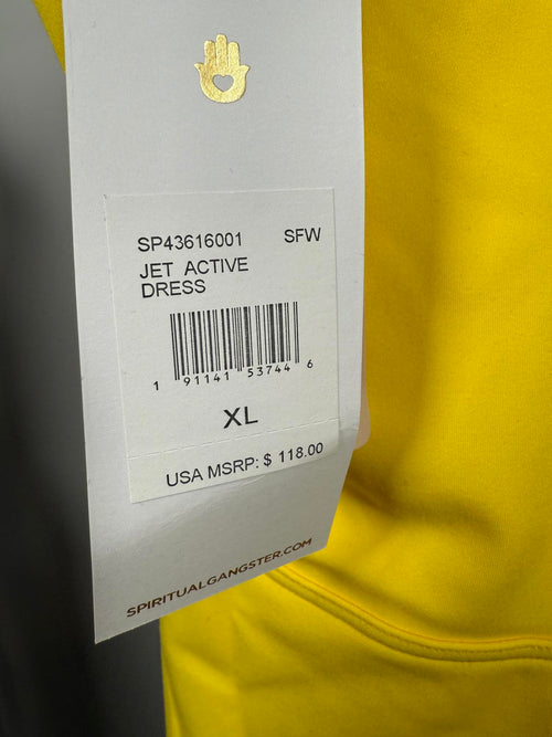 Spiritual Gangster Jet Active Dress Yellow - XL