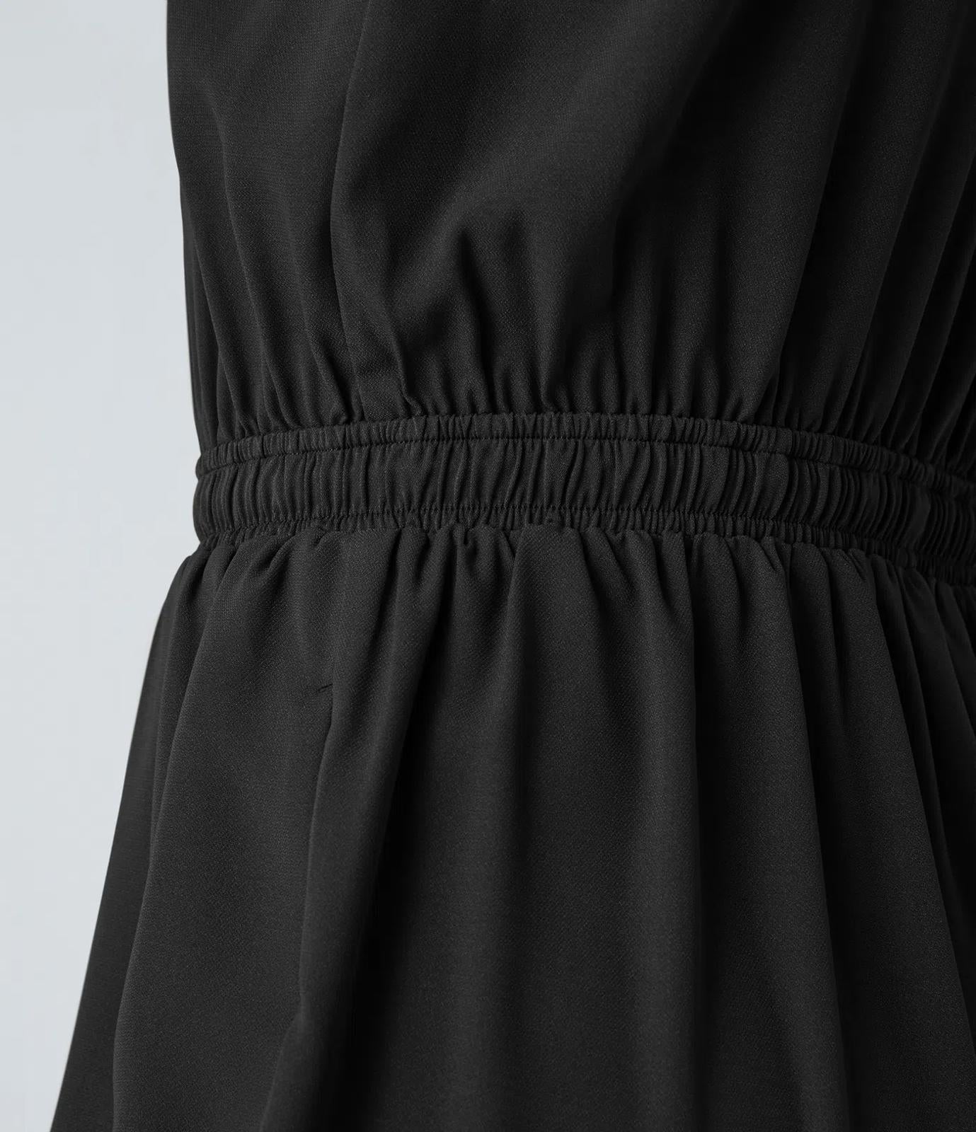 NWT Halara Sleeveless Pockets Drawstring Casual Jumpsuit Black Size L