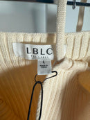 LBLC THE LABEL Amelia Ribbed Halter Top In Ivory Size Large NWT