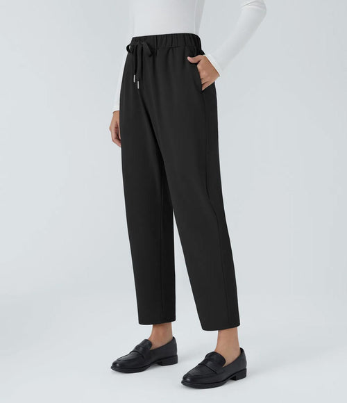NWT HalaraFlex™ Mid Rise Drawstring Pocket Work Pants Black Large
