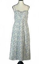 NWT French Connection White Blue Floral Midi Dress Strappy Size 8 $148 MSRP