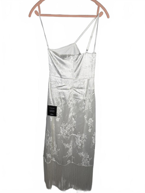 NWT Lulus White Midi Dress with Fringe Size XS