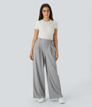 NWT Halara Flex High Waisted Pocket Wide Leg Waffle Work Pants Size L, Petite