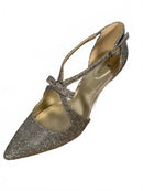 Bandolino Zeffer Kitten Heels Pumps Womens 9 M Gold Glam Metallic Shoe NWOB