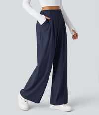 NWT Halara Flex™ High Waisted Pocket Wide Leg Waffle Work Pants Size M Petite