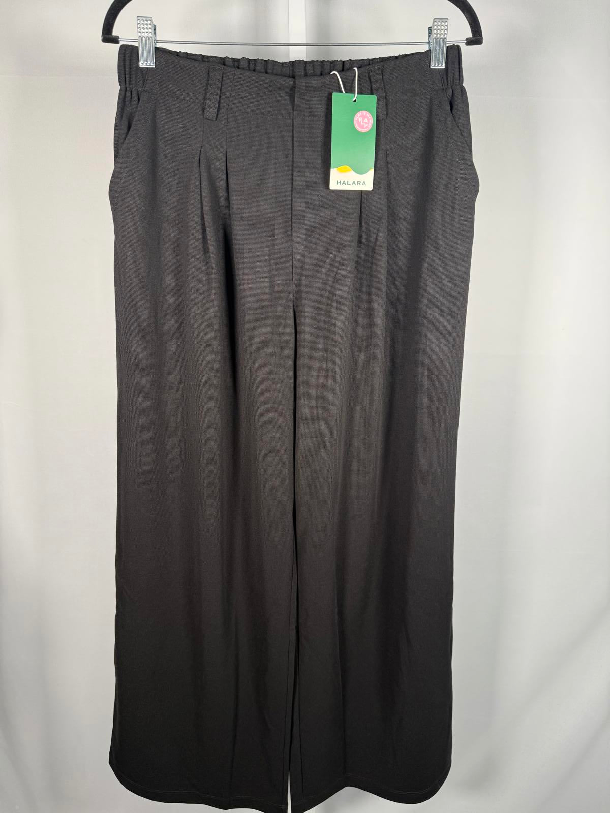 NWT Halara Flex™ High Waisted Pocket Wide Leg Waffle Work Pants Black Size L