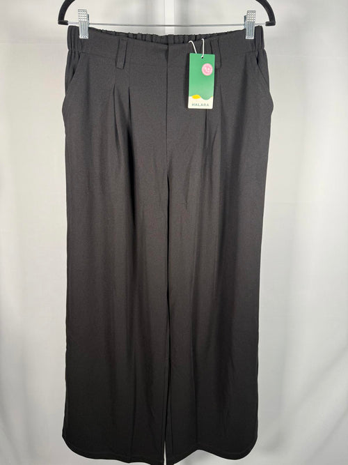 NWT Halara Flex™ High Waisted Pocket Wide Leg Waffle Work Pants Black Size L