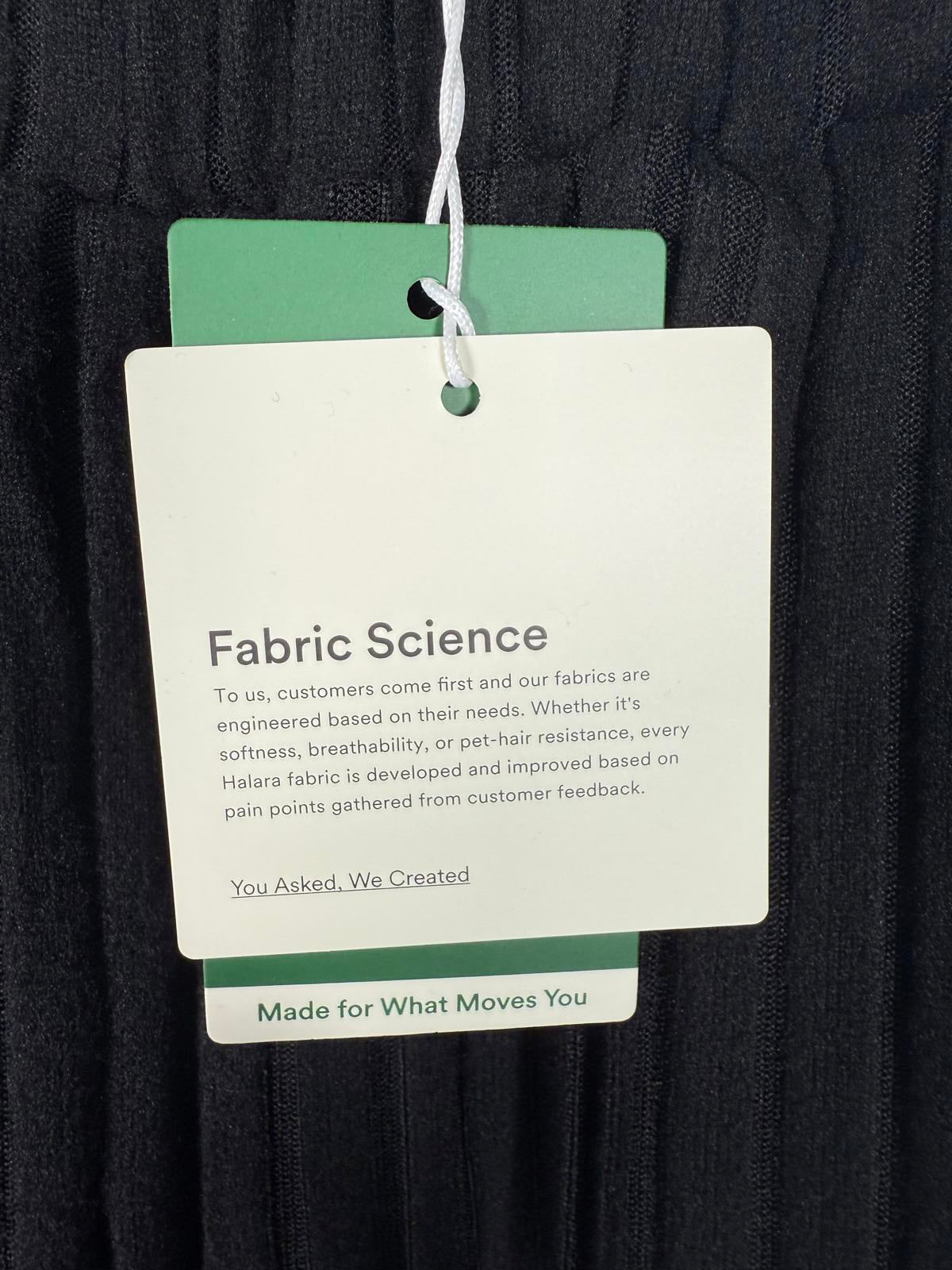 NWT Halara Ribbed Knit High Waisted Pockets Wide Leg Casual Pants Black S