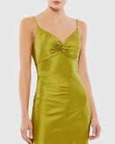 NWT Mac Duggal Apparel Green Spaghetti Strap Charmeuse Slip Dress Size 0