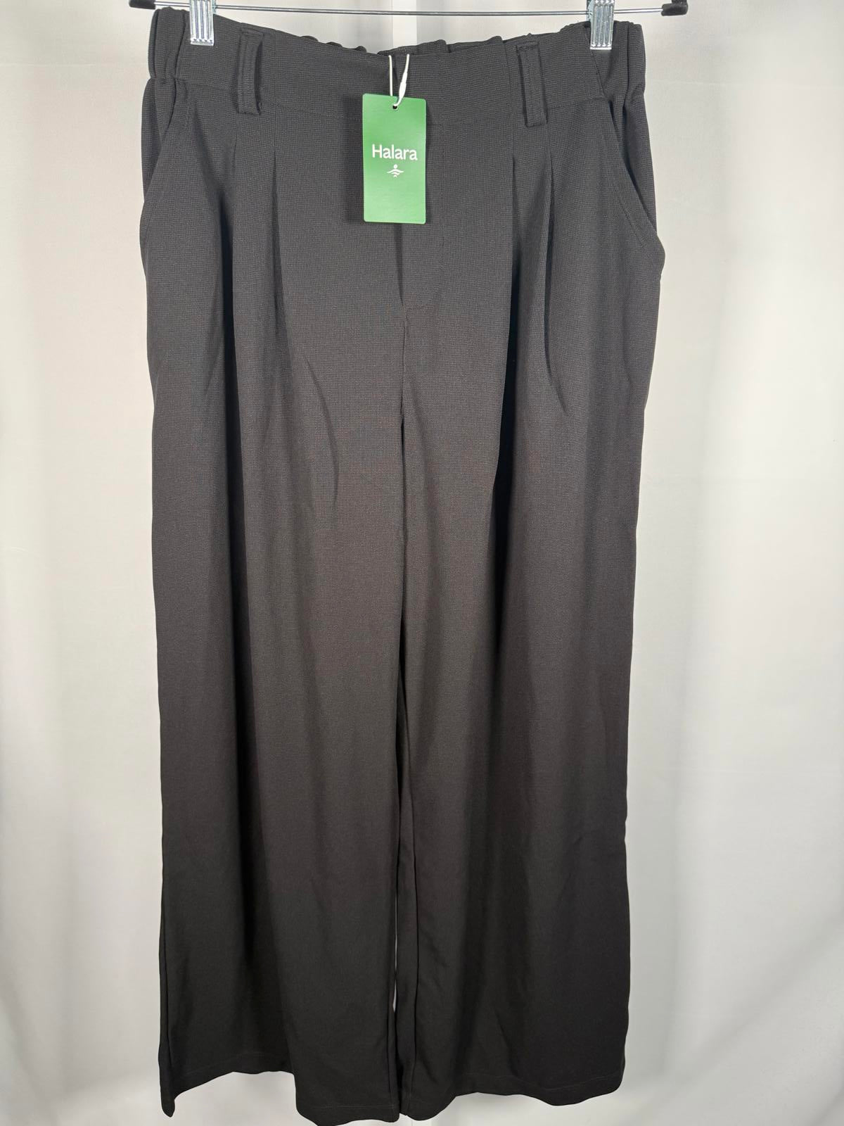 NWT Halara Flex™ High Waisted Pocket Wide Leg Waffle Work Pants Black Size L