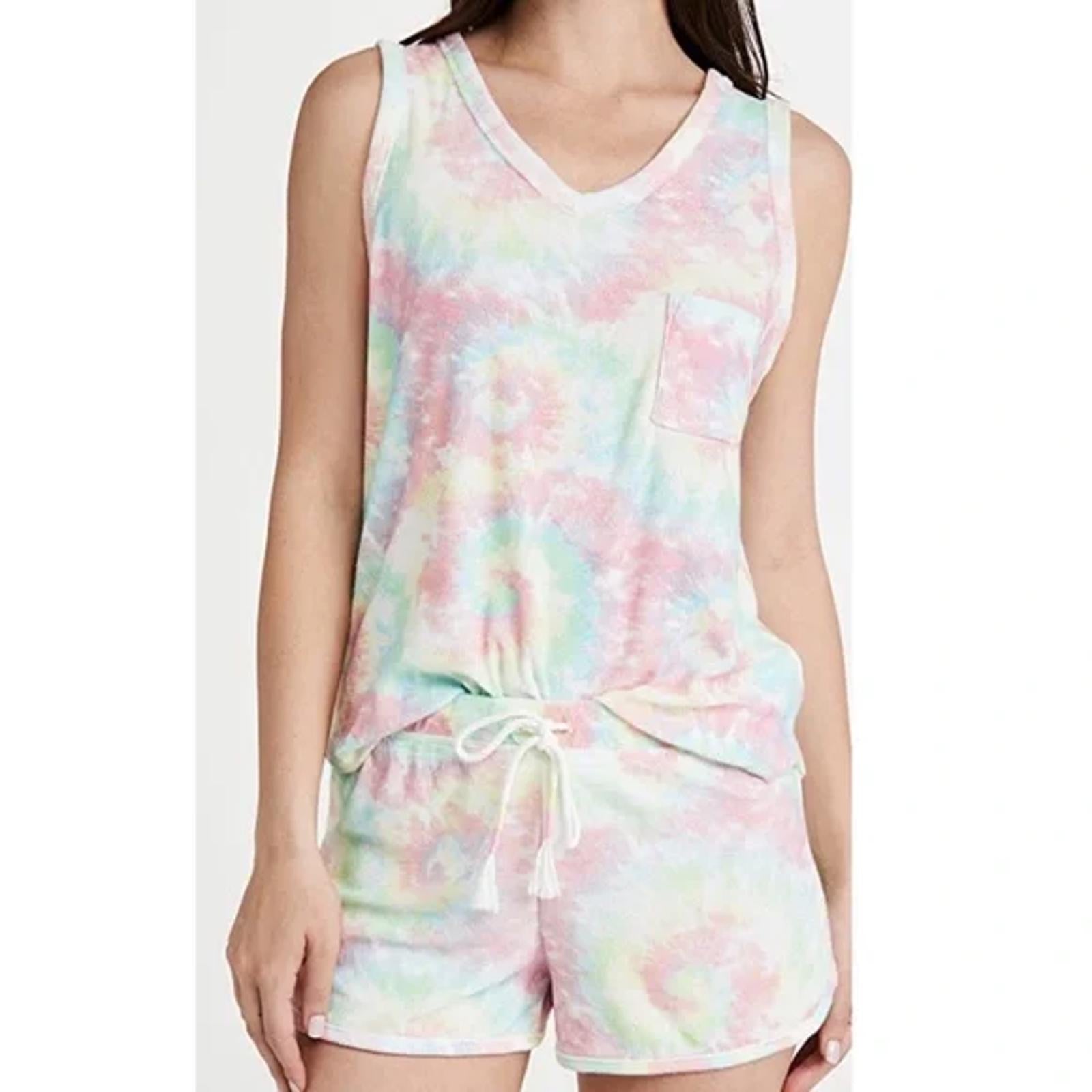 NWT REVOLVE by Emerson Road Tie Dye Tank & Short Set Lullaby Tie Dye Pink S