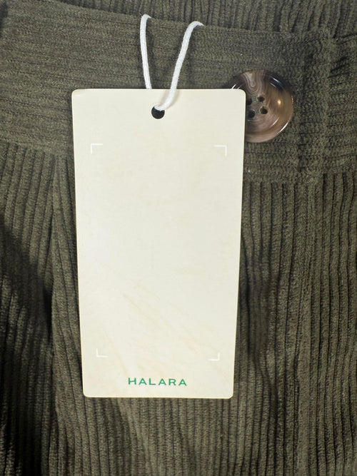 NWT Halara Mid Rise Zipper Pocket Corduroy Casual Pants Bamboo Green Size Small