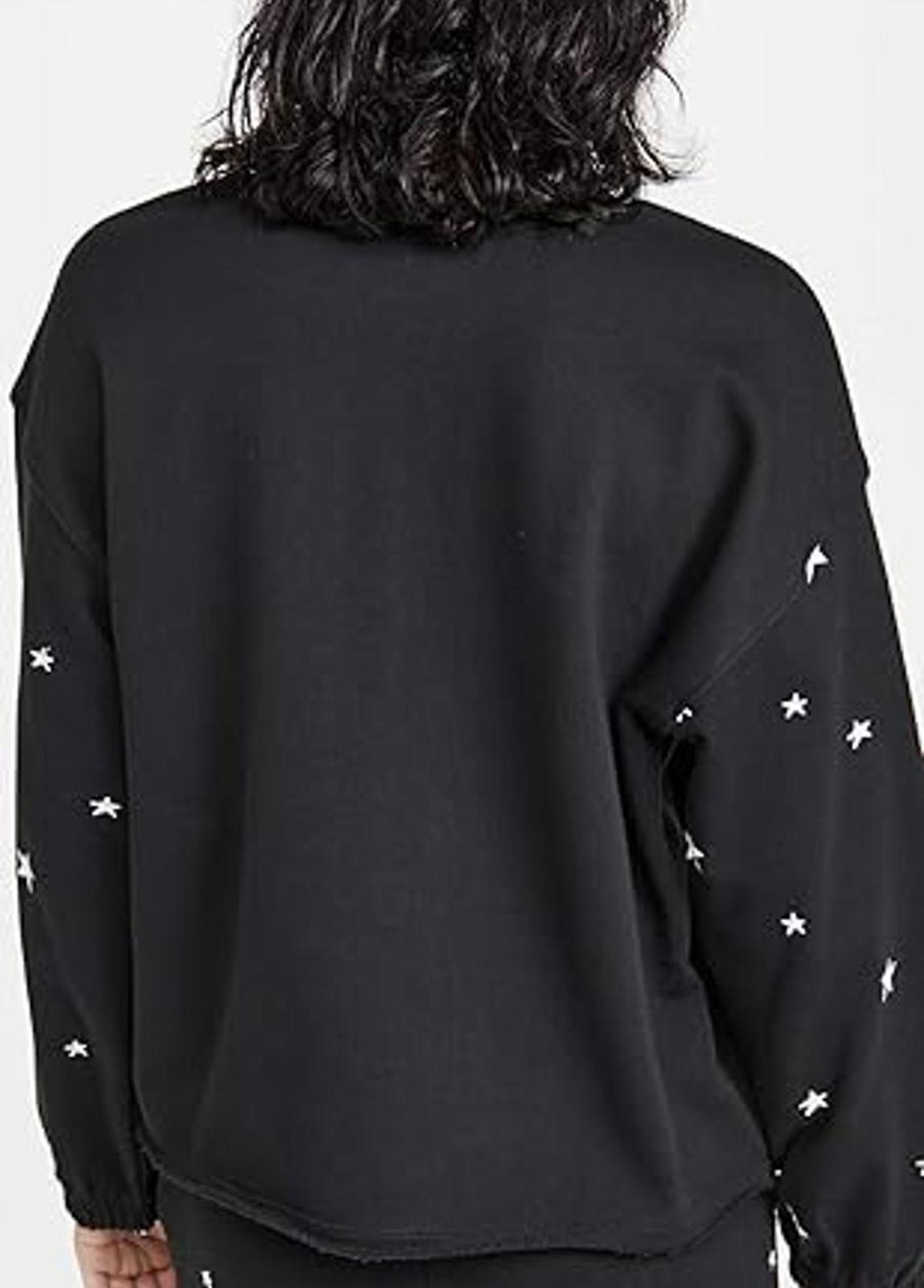 NWT PJ Salvage Daily Doodle Pullover Sweatshirt Black Lightning Star Print XS