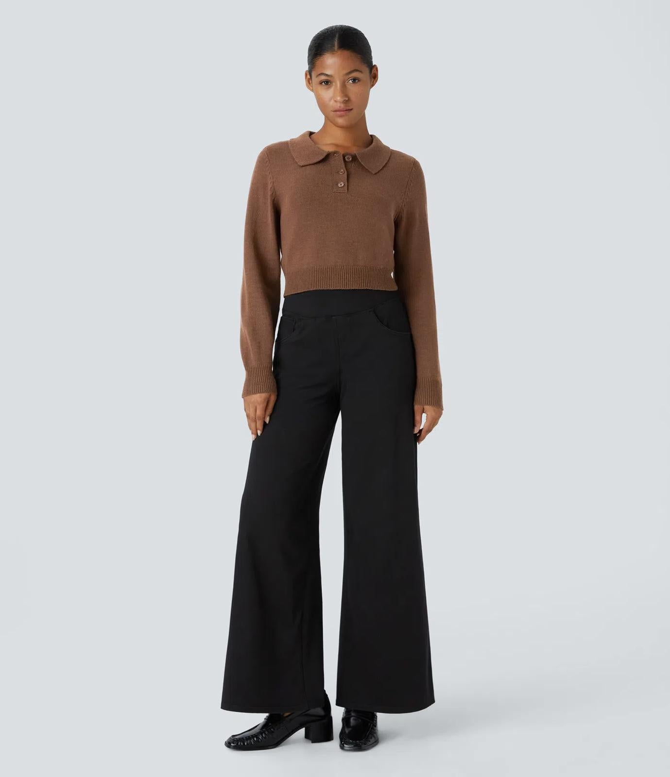 NWT Halara Front Long Sleeve Casual Sweater Sorrel Horse S