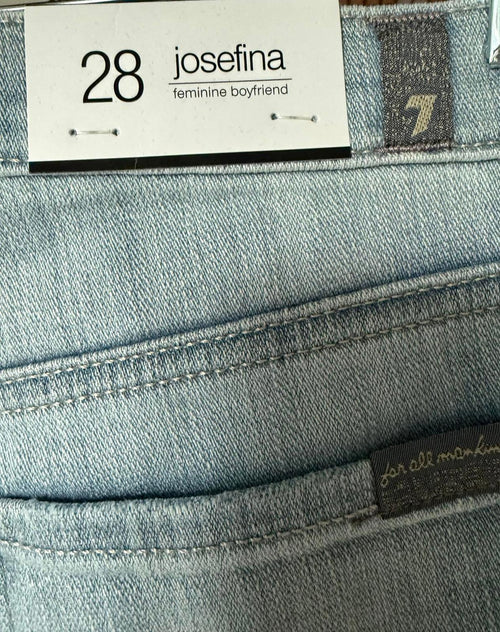 NWT 7 For All Mankind Josefina Slim Boyfriend Jeans Women’s Size 28 Light Wash