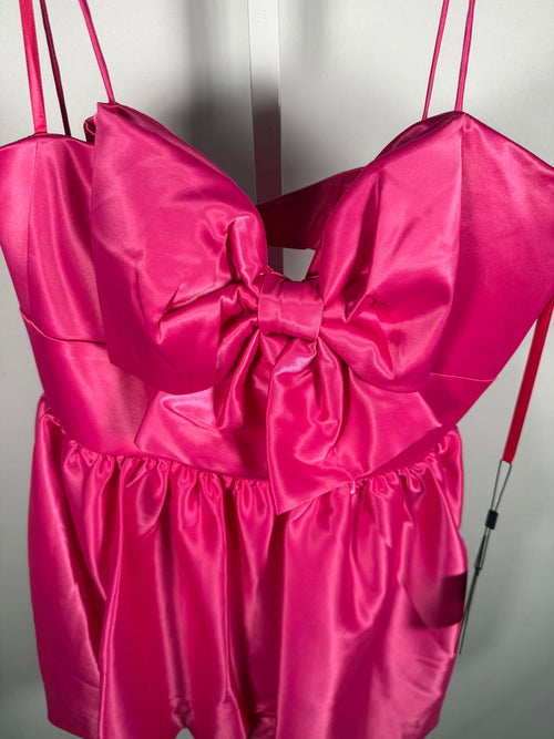 NWT Mac Duggal Fuchsia Bow Bubble Hem Mini Dress Size 8