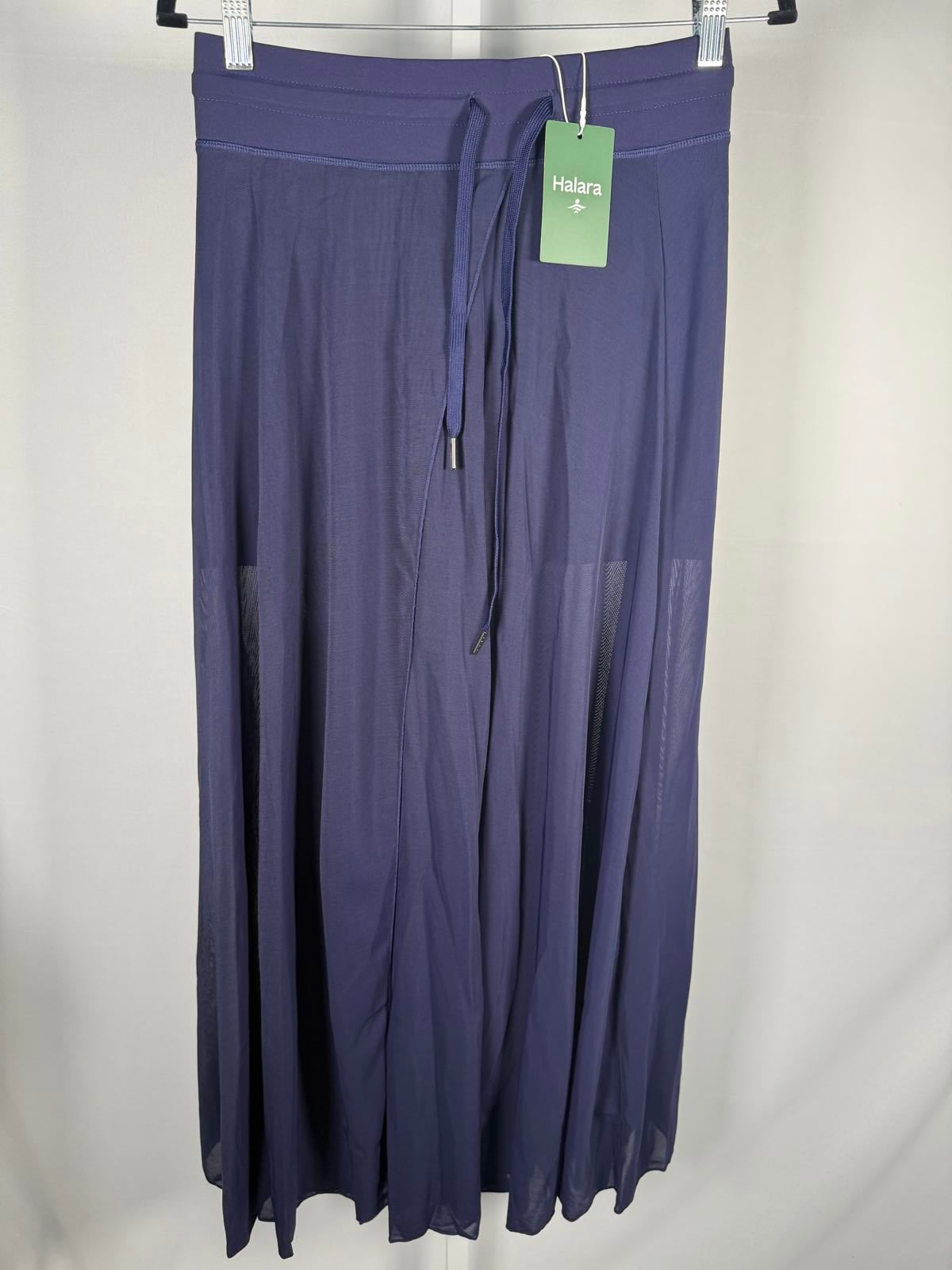 NWT Halara High Waisted Contrast Mesh 2-in-1 Pocket Midi Flare Casual Skirt - M