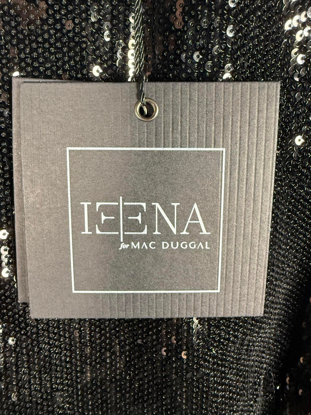 NWT Mac Duggal Apparel Black Sequined Structured Faux Blazer Mini Dress Size 6