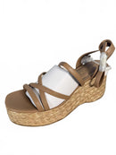 SUN STONE Women's Finnickk Strappy Espadrille Wedge Sandals Nude Size 11 NWB