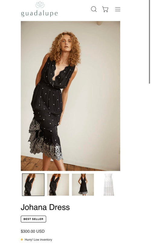 Guadalupe Johana Dress Black - M