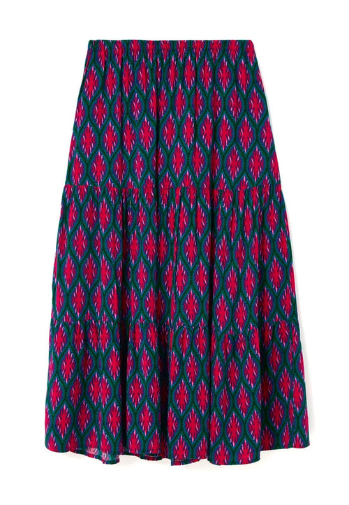 NWT PIOMBO A-line Skirt Pink Green Size M