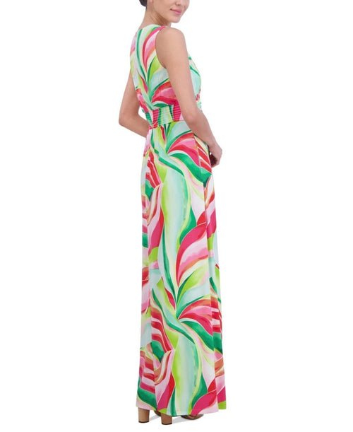 NWT Jessica Howard Women's Sleeveless V-Neck Knot-Front Maxi Dress Size 6