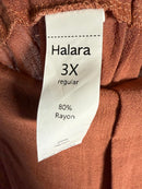 NWT Halara High Waisted Wide Leg Flowy Palazzo Casual Linen-Feel Pants Sierra 3X