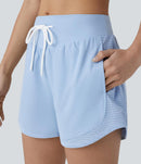 Halara High Waisted Drawstring Side Pocket Curved Hem Running Short Size M