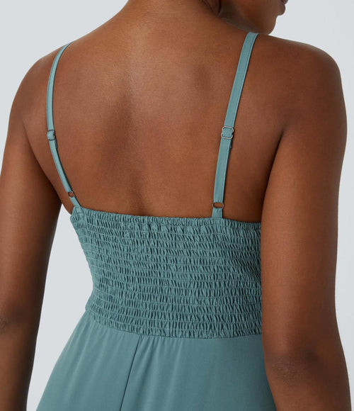 NWT Halara Breezeful™ Shirred High Low Flowy Quick Dry Maxi Slip Dress Size - M