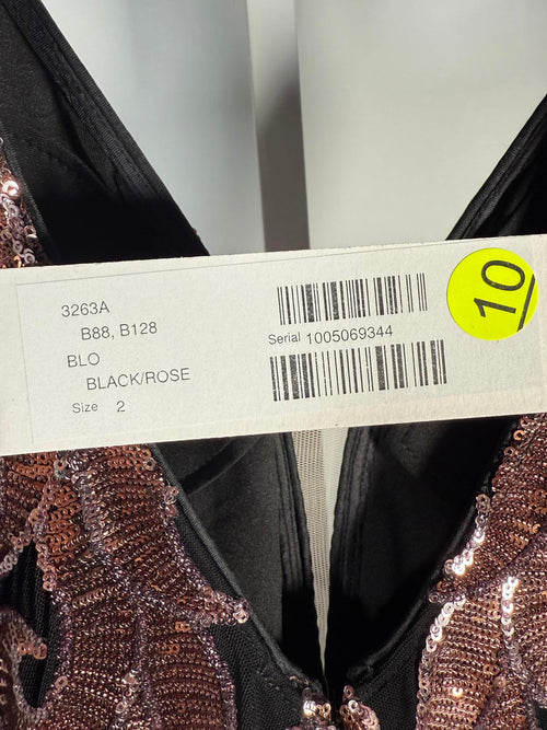 Jovani 3263A Black/Rose Size 2 NWT