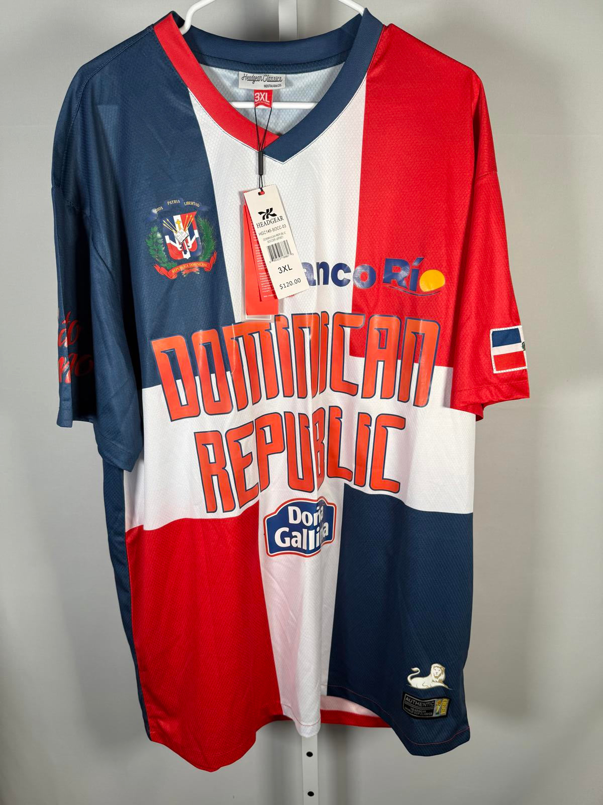 NWT Dominican Republic Team Men's Headgear Classics 1990 World Cup Jersey - 3XL