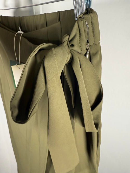 NWT Halara High Waisted Tie Side Wide Leg Work Pants Burnt Olive Size Large