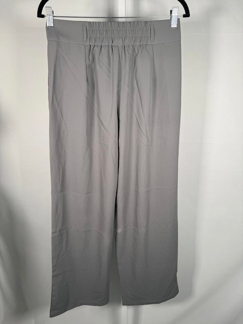 NWT Halara High Waisted Pocket Shirred Straight Leg Work Pant Gray Size M Petite