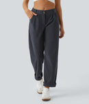 NWT Halara Mid Rise Zipper Pocket Corduroy Casual Pants Size Small