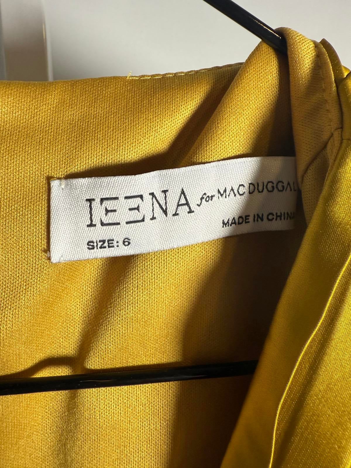 NWT Mac Duggal 26483 Pleated Capsleeve with Belt Dress Size 6