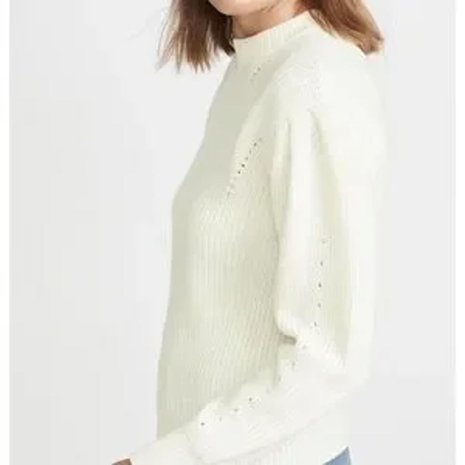 NWT English factory Puff Sleeve Sweater Ivory Size XS