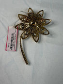 NWT Isaac Mizrahi Holiday Floral Brooch with red and pink crystals