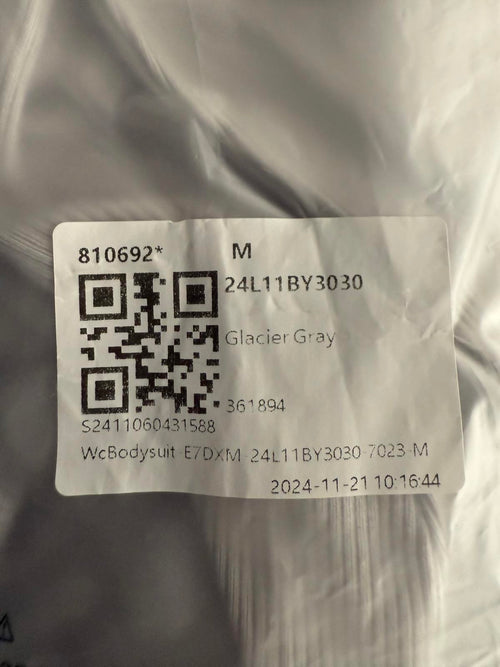 NWT Halara Ribbed Square Neck Long Sleeve Skinny Casual Bodysuit Glacier Gray, M