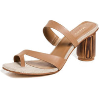 KAANAS Women's Otto Toe Ring Strappy Chunky Heels - 9