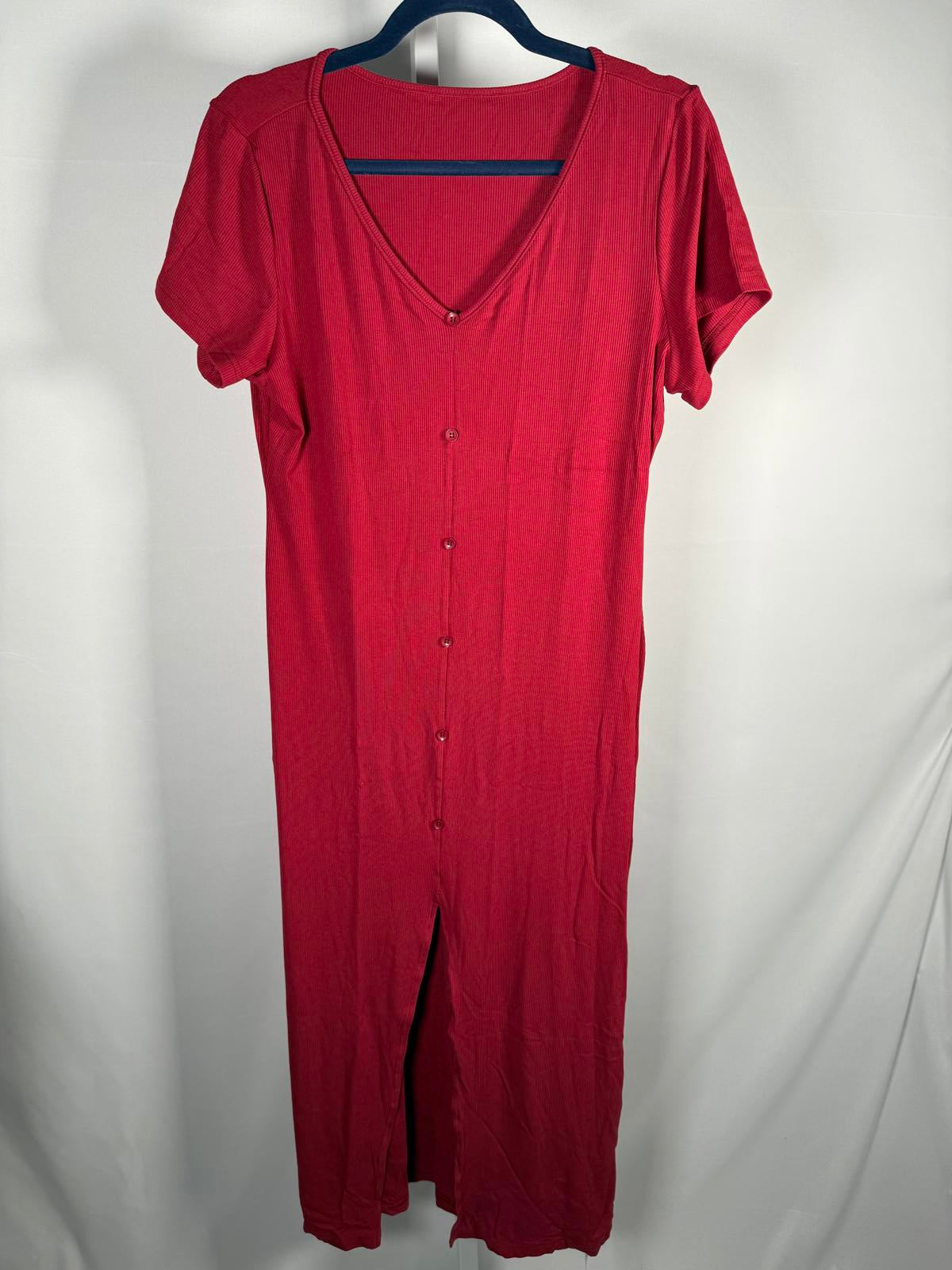 NWT Halara Ribbed Knit V Neck Midi Chill Dress Size Large