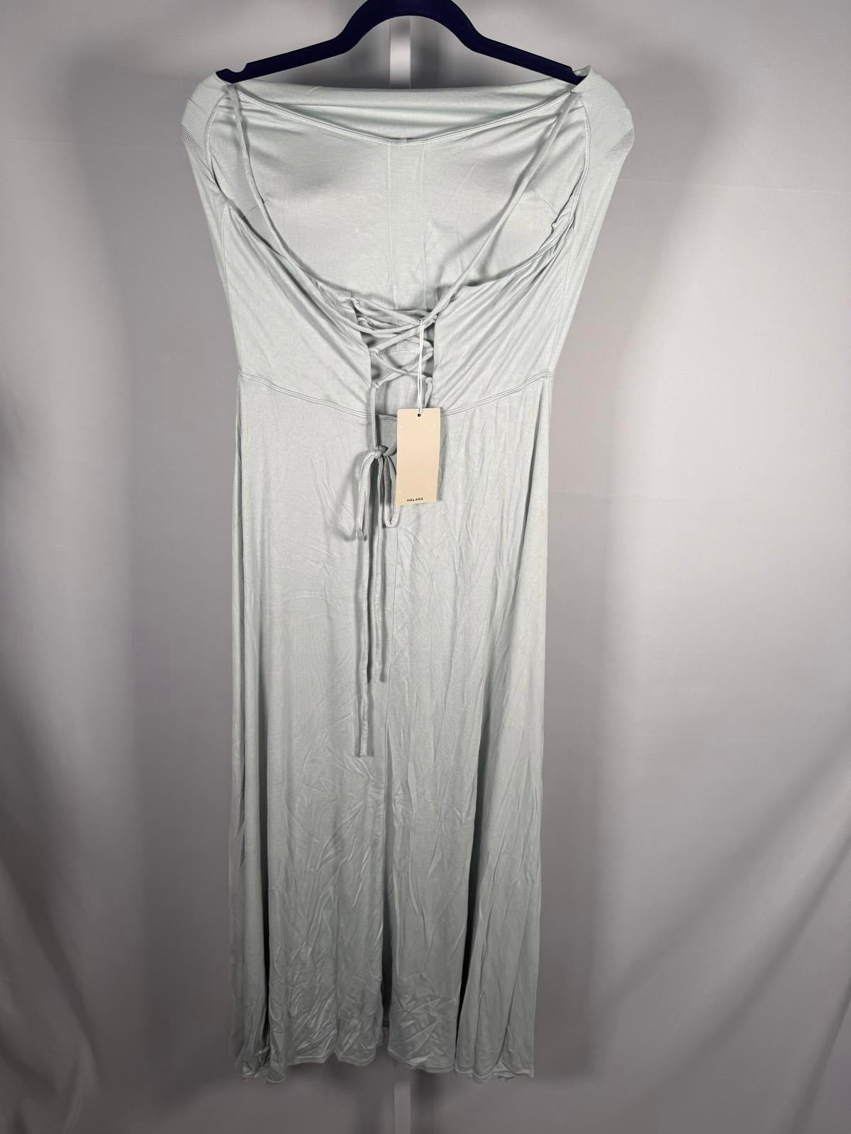 NWT Halara Ribbed Cowl Neck Lace Up Midi Dress Size M