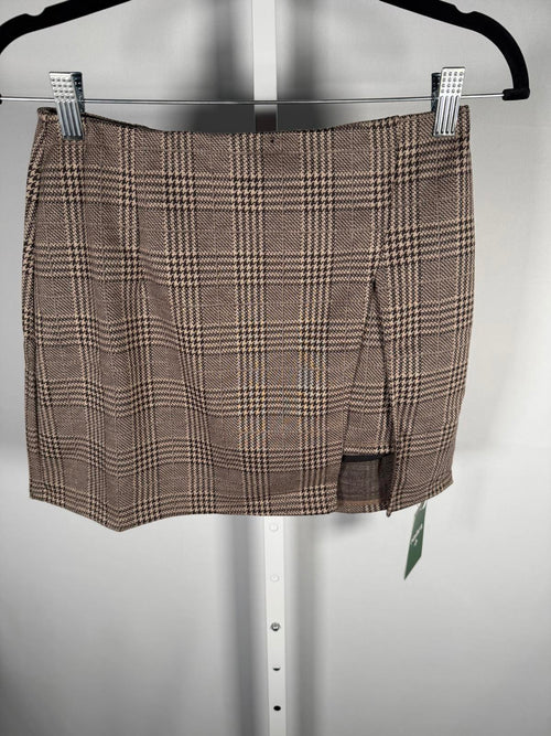 NWT Halara High Waisted 2-in-1 Pocket Houndstooth Plaid Mini Casual Skirt S