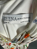 NWT Mac Duggal Apparel White Butterfly Print Ruffle Hem Mini Dress Size 8